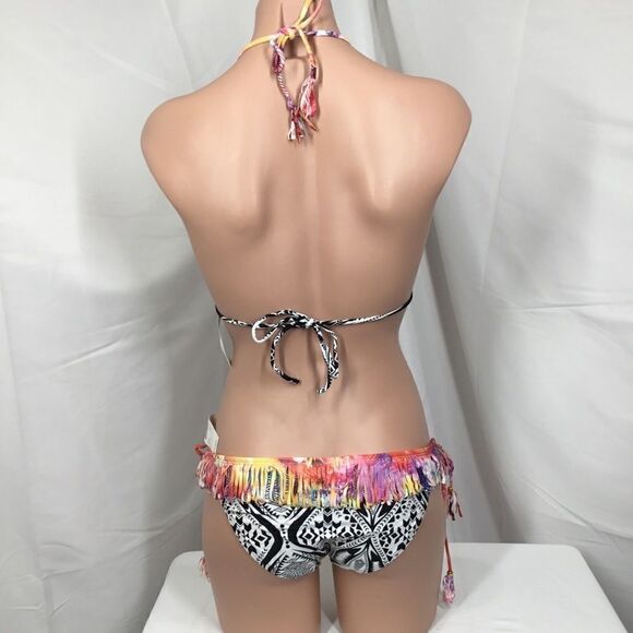 Raisins Printed Slide Bra Bikini Set With Fringe E - Picture 3 of 7